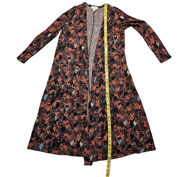 Boho Chic Long Cardigan Womens Sz XS Sweater Pockets Stretch Aztec LuLaRoe - Picture 4 of 10